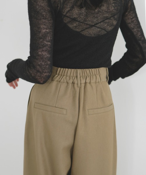 LIAN（リアン）の「ベルトデザインラップタックパンツ（スラックス・レディース・ブラック/ベージュ/チャコールグレー/ブラウン・FREE）」の10枚目の写真