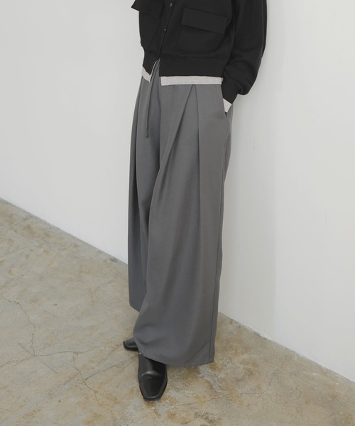 LIAN（リアン）の「ベルトデザインラップタックパンツ（スラックス・レディース・ブラック/ベージュ/チャコールグレー/ブラウン・FREE）」の22枚目の写真