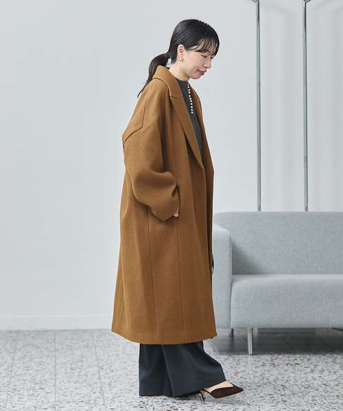 journal standard L'essage（ジャーナルスタンダードレサージュ）の「ブークレ コクーンコート（その他アウター・レディース・パープル/キャメル/ブラック・FREE）」の7枚目の写真