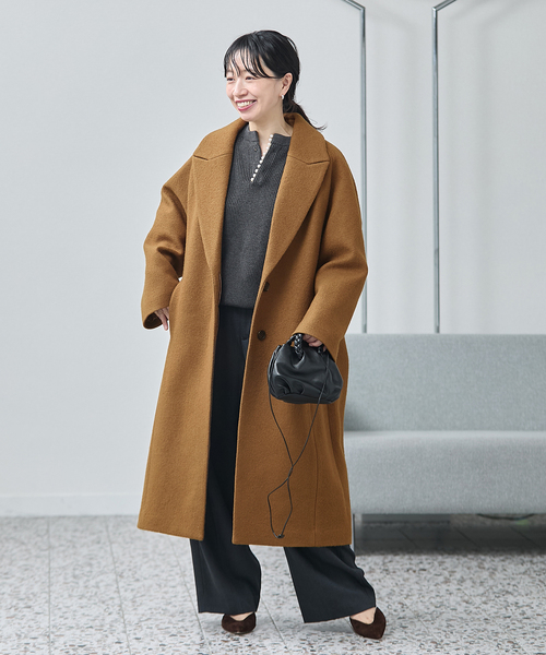 journal standard L'essage（ジャーナルスタンダードレサージュ）の「ブークレ コクーンコート（その他アウター・レディース・パープル/キャメル/ブラック・FREE）」の10枚目の写真