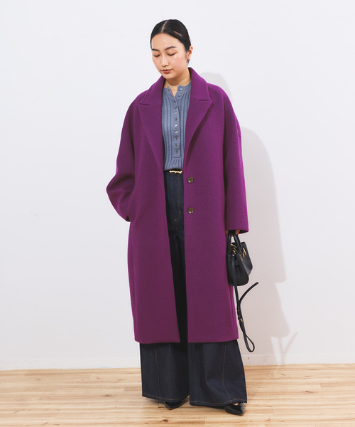 journal standard L'essage（ジャーナルスタンダードレサージュ）の「ブークレ コクーンコート（その他アウター・レディース・パープル/キャメル/ブラック・FREE）」の11枚目の写真