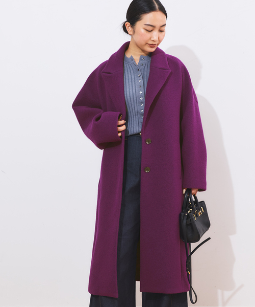 journal standard L'essage（ジャーナルスタンダードレサージュ）の「ブークレ コクーンコート（その他アウター・レディース・パープル/キャメル/ブラック・FREE）」の15枚目の写真