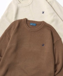 BEVERLY HILLS POLO CLUB（ビバリーヒルズポロクラブ）の「BEVERLY HILLS POLO CLUB/ビバリーヒルズポロクラブ オーバーサイズ ニット ロゴ ワンポイント刺繍 クルーネック セーター/レディース メンズ（ニット/セーター・メンズ）」