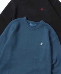 BEVERLY HILLS POLO CLUB/ビバリーヒルズポロクラブ オーバーサイズ ニット ロゴ ワンポイント刺繍 クルーネック セーター/レディース メンズ