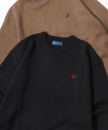 BEVERLY HILLS POLO CLUB | BEVERLY HILLS POLO CLUB/ビバリーヒルズポロクラブ オーバーサイズ ニット ロゴ ワンポイント刺繍 クルーネック セーター/レディース メンズ(ニット/セーター)