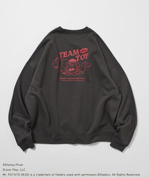 限定展開 TOY STORY/トイ・ストーリー/別注 バックプリント クルー