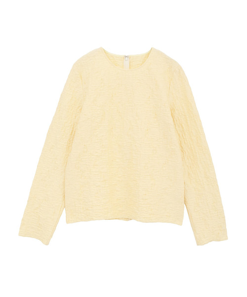 CONVERSE TOKYO(コンバーストウキョウ)の「JACQUARD PEPLUM BLOUSE(Tシャツ/カットソー・レディース・ブラック/イエロー/ホワイト・FREE)」の4枚目の写真