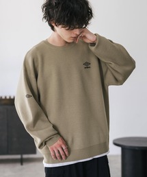 UMBRO アンブロ 別注コラボ オーバーサイズワンポイントロゴ刺繍クルーネックアクリルニットセーター