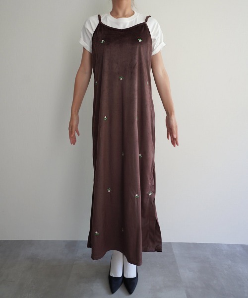 Rashik(ラシク)の「フラワー刺繍ベロア調ワンピース(ワンピース・レディース・ブラック/グレー/ブラウン・FREE)」の16枚目の写真