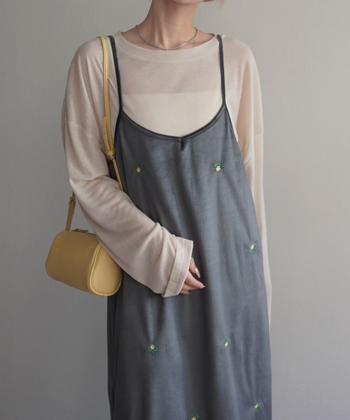 Rashik(ラシク)の「フラワー刺繍ベロア調ワンピース(ワンピース・レディース・ブラック/グレー/ブラウン・FREE)」の8枚目の写真