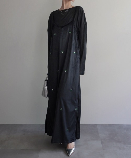Rashik(ラシク)の「フラワー刺繍ベロア調ワンピース(ワンピース・レディース・ブラック/グレー/ブラウン・FREE)」の13枚目の写真