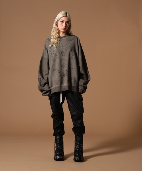 DANKE SCHON(ダンケシェーン)の「DankeSchon/ダンケシェーン/BURN CREWNECK(スウェット・レディース・ベージュ・M/L)」の4枚目の写真