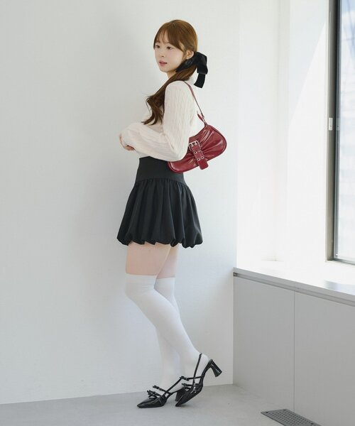 Another Branch olive des olive(アナザーブランチオリーブデオリーブ)の「ワンポイント刺繍ポロニット(ニット/セーター・レディース・グレー/ボルドー/ネイビー/アイボリー・FREE)」の6枚目の写真