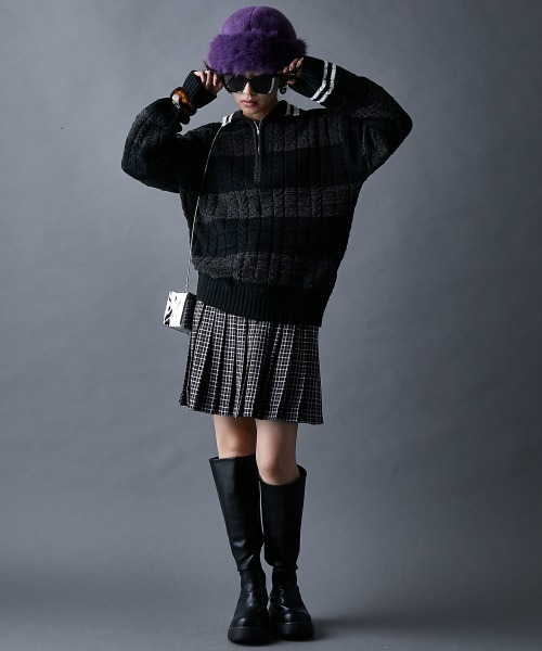 GEVS.（ジェイヴィス）の「ハーフジップポロニット＜大きいサイズ有＞GEVS.（ニット/セーター・レディース・ブラック系/ネイビー系・L/M/5L/4L/3L/LL）」の13枚目の写真