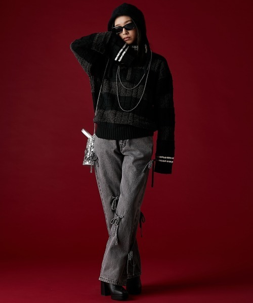 GEVS.（ジェイヴィス）の「ハーフジップポロニット＜大きいサイズ有＞GEVS.（ニット/セーター・レディース・ブラック系/ネイビー系・L/M/5L/4L/3L/LL）」の15枚目の写真