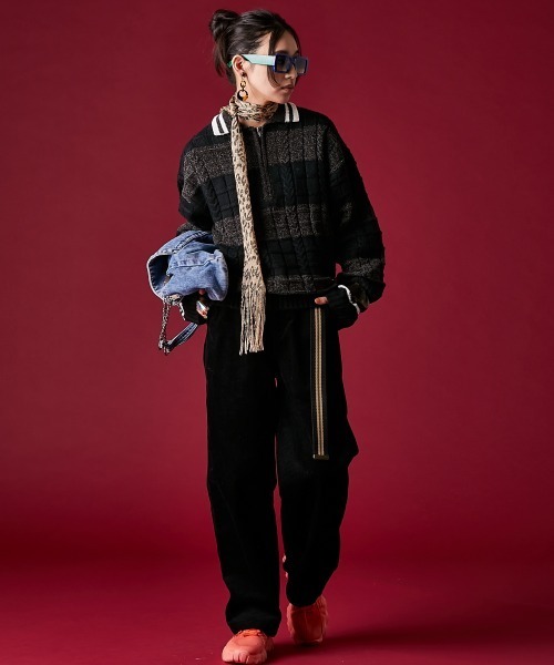 GEVS.（ジェイヴィス）の「ハーフジップポロニット＜大きいサイズ有＞GEVS.（ニット/セーター・レディース・ブラック系/ネイビー系・L/M/5L/4L/3L/LL）」の16枚目の写真