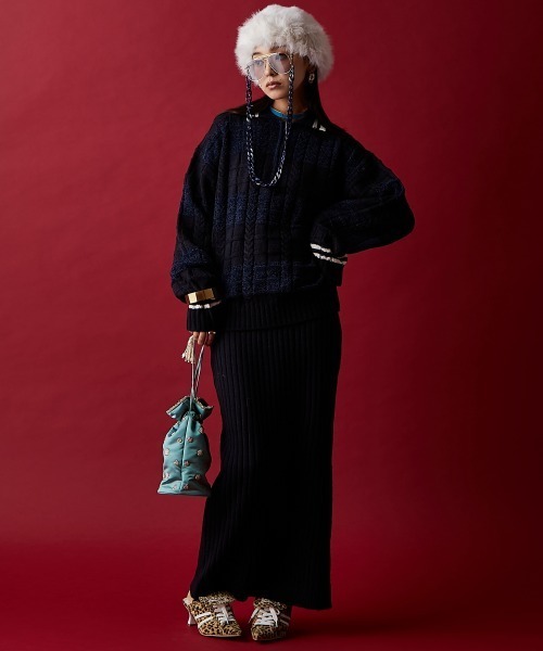 GEVS.（ジェイヴィス）の「ハーフジップポロニット＜大きいサイズ有＞GEVS.（ニット/セーター・レディース・ブラック系/ネイビー系・L/M/5L/4L/3L/LL）」の17枚目の写真