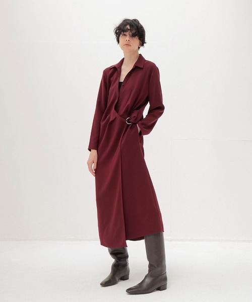 DRESSLAVE(ドレスレイブ)の「TA cachecoeur like dress(カシュクールライクドレス)(ワンピース・レディース・ネイビー/バーガンディー・38)」の1枚目の写真