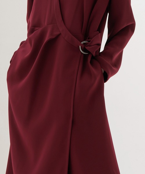 DRESSLAVE(ドレスレイブ)の「TA cachecoeur like dress(カシュクールライクドレス)(ワンピース・レディース・ネイビー/バーガンディー・38)」の8枚目の写真