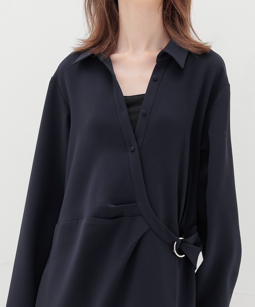 DRESSLAVE(ドレスレイブ)の「TA cachecoeur like dress(カシュクールライクドレス)(ワンピース・レディース・ネイビー/バーガンディー・38)」の15枚目の写真