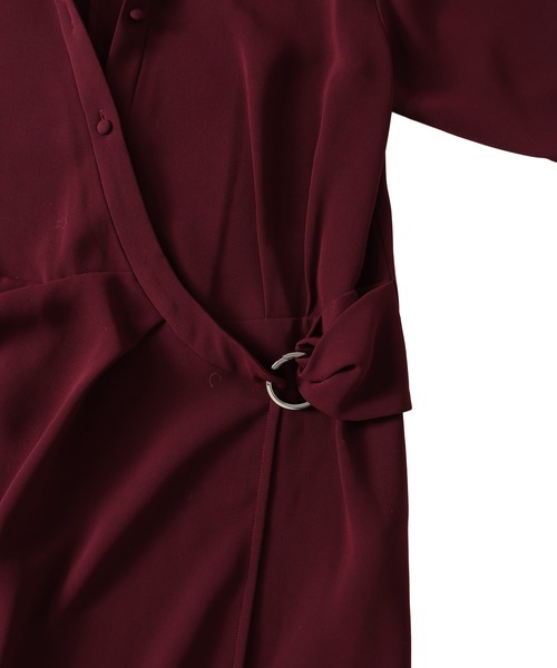 DRESSLAVE(ドレスレイブ)の「TA cachecoeur like dress(カシュクールライクドレス)(ワンピース・レディース・ネイビー/バーガンディー・38)」の19枚目の写真