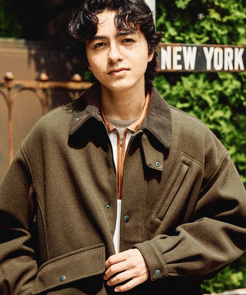 niko and...（ニコアンド）の「ウーリーテックハンティングブルゾン（ブルゾン・メンズ・チャコール/ブラウン/スモーク/オリーブ・MEDIUM/LARGE）」の13枚目の写真