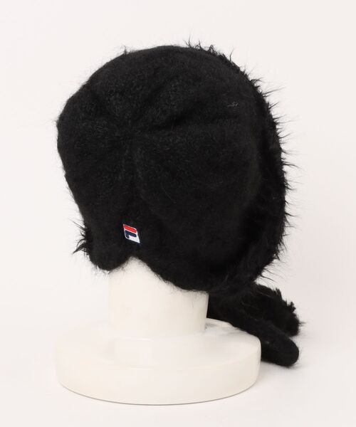 FILA（フィラ）の「FILA/フィラ ニットフード帽 SKI KNIT FURRY BONNET HOOD 253013673（ニットキャップ/ビーニー・レディース・ブラック/ホワイト・FREE）」の3枚目の写真