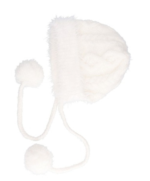 FILA（フィラ）の「FILA/フィラ ニットフード帽 SKI KNIT FURRY BONNET HOOD 253013673（ニットキャップ/ビーニー・レディース・ブラック/ホワイト・FREE）」の5枚目の写真