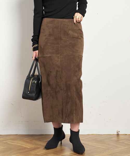 EVERYDAY I LIKE.（エヴリディアイライク）の「*スエードタイトスカート（スカート・レディース・ウッド・38/36）」の2枚目の写真