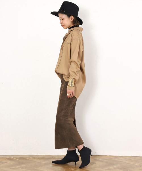 EVERYDAY I LIKE.（エヴリディアイライク）の「*スエードタイトスカート（スカート・レディース・ウッド・38/36）」の6枚目の写真