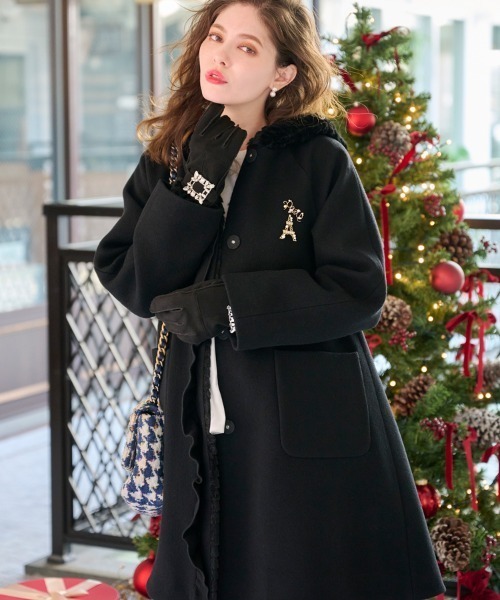 Chestyチェスティ フードファーウールコート サイズ0 セール】フードファーウールコート（その他アウター）｜Chesty