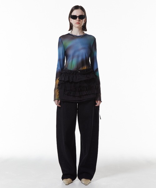 JOSE MOON（ジョゼムーン）の「FRILL COVER SKIRT/フリルカバースカート（スカート・レディース・ホワイト/ブラック・FREE）」の8枚目の写真