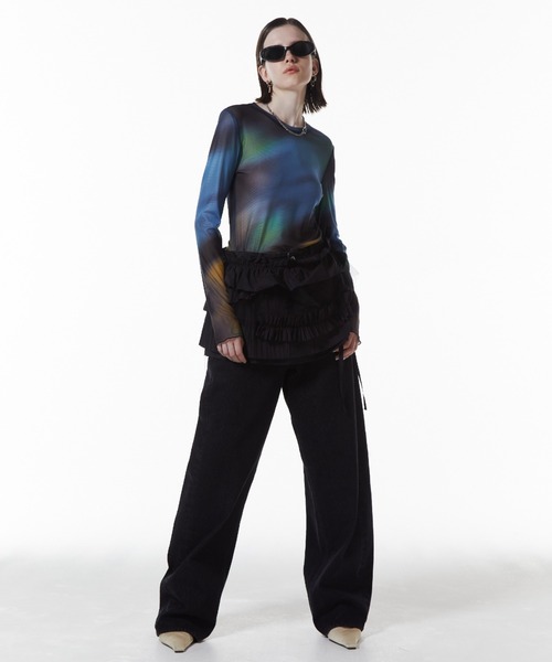 JOSE MOON（ジョゼムーン）の「FRILL COVER SKIRT/フリルカバースカート（スカート・レディース・ホワイト/ブラック・FREE）」の12枚目の写真