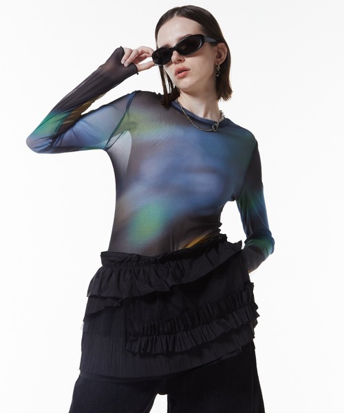 JOSE MOON（ジョゼムーン）の「FRILL COVER SKIRT/フリルカバースカート（スカート・レディース・ホワイト/ブラック・FREE）」の14枚目の写真