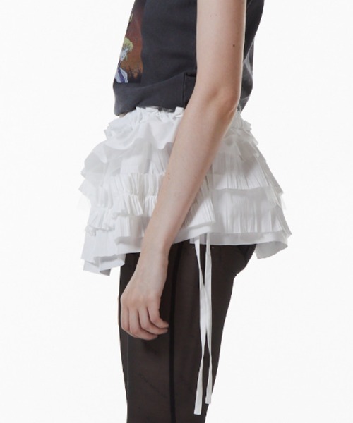 JOSE MOON（ジョゼムーン）の「FRILL COVER SKIRT/フリルカバースカート（スカート・レディース・ホワイト/ブラック・FREE）」の20枚目の写真