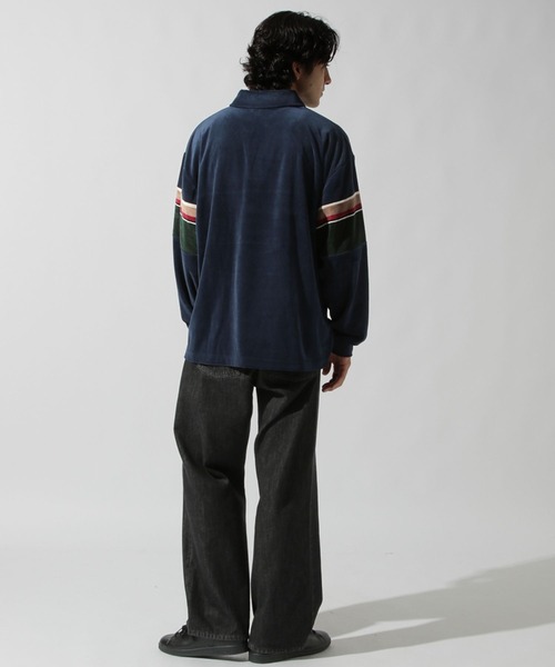 niko and...（ニコアンド）の「ベロアスキッパーポロ（ポロシャツ・メンズ・ボルドー/ネイビー・MEDIUM/LARGE）」の19枚目の写真