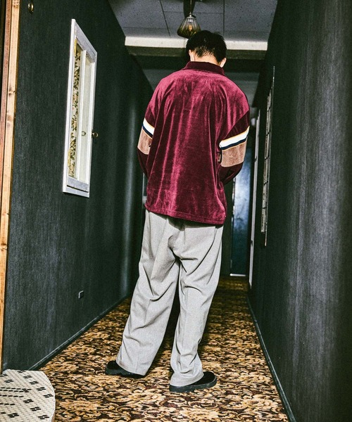 niko and...（ニコアンド）の「ベロアスキッパーポロ（ポロシャツ・メンズ・ボルドー/ネイビー・MEDIUM/LARGE）」の5枚目の写真