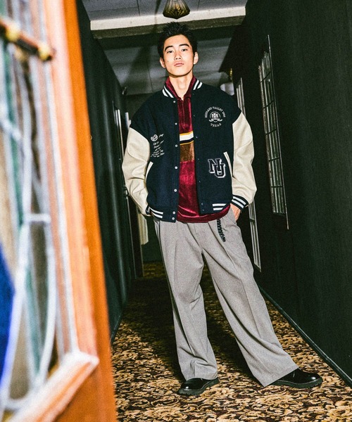 niko and...（ニコアンド）の「ベロアスキッパーポロ（ポロシャツ・メンズ・ボルドー/ネイビー・MEDIUM/LARGE）」の6枚目の写真