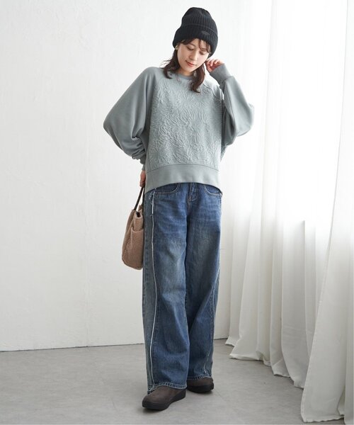 ikka(イッカ)の「アートジャガードラグランプルオーバー(Tシャツ/カットソー・レディース・ミント/オフホワイト/チャコール・M/L/S)」の13枚目の写真