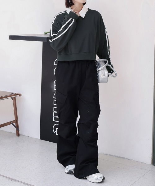 Miniministore(ミニミニストア)の「サイドライン スウェットシャツショート丈(スウェット・レディース・ブラック/ライトグレー/ダークグレー/ネイビー・FREE)」の21枚目の写真