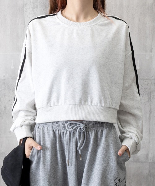 Miniministore(ミニミニストア)の「サイドライン スウェットシャツショート丈(スウェット・レディース・ブラック/ライトグレー/ダークグレー/ネイビー・FREE)」の22枚目の写真