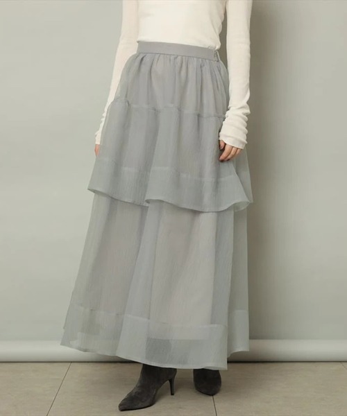 【タグ付き新品】CADUNE/オーガンフレアスカート/黒SSサイズ CADUNE（カデュネ）の「オーガンフレアスカート（スカート）」 - WEAR