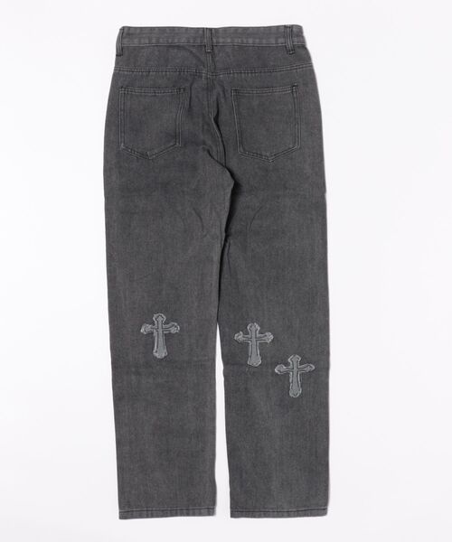 B.I.D.(ビーアイディー)の「《アップリケデニムパンツ》(デニムパンツ・メンズ・ブルー/ブラック・LARGE/MEDIUM)」の3枚目の写真