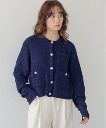 CLEIO | 【CLEIO】ツイードライク金ボタンカーディガン TWEED-LIKE GOLD BUTTON CARDIGAN/986-14613(Tシャツ/カットソー)
