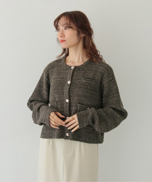 CLEIO（クレイオ）の「【CLEIO】ツイードライク金ボタンカーディガン TWEED-LIKE GOLD BUTTON CARDIGAN/986-14613（Tシャツ/カットソー・レディース・アイボリー/ネイビー/チャコール・FREE）」の19枚目の写真