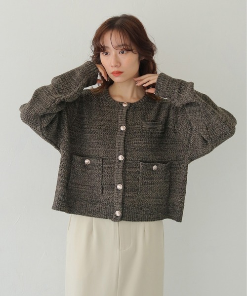 CLEIO（クレイオ）の「【CLEIO】ツイードライク金ボタンカーディガン TWEED-LIKE GOLD BUTTON CARDIGAN/986-14613（Tシャツ/カットソー・レディース・アイボリー/ネイビー/チャコール・FREE）」の21枚目の写真