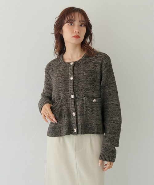 CLEIO（クレイオ）の「【CLEIO】ツイードライク金ボタンカーディガン TWEED-LIKE GOLD BUTTON CARDIGAN/986-14613（Tシャツ/カットソー・レディース・アイボリー/ネイビー/チャコール・FREE）」の18枚目の写真