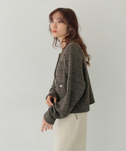 CLEIO（クレイオ）の「【CLEIO】ツイードライク金ボタンカーディガン TWEED-LIKE GOLD BUTTON CARDIGAN/986-14613（Tシャツ/カットソー・レディース・アイボリー/ネイビー/チャコール・FREE）」の22枚目の写真