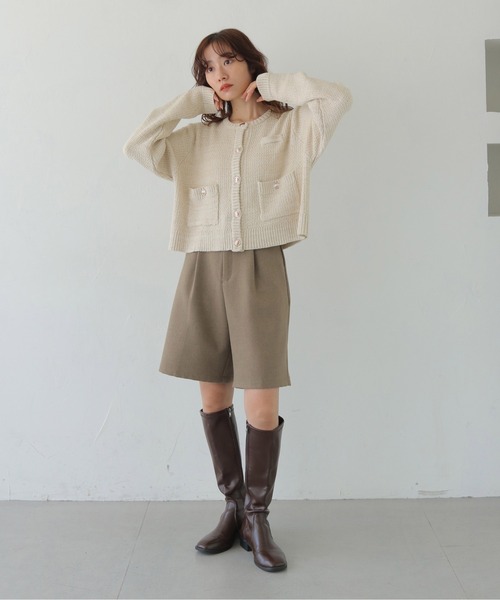 CLEIO（クレイオ）の「【CLEIO】ツイードライク金ボタンカーディガン TWEED-LIKE GOLD BUTTON CARDIGAN/986-14613（Tシャツ/カットソー・レディース・アイボリー/ネイビー/チャコール・FREE）」の11枚目の写真