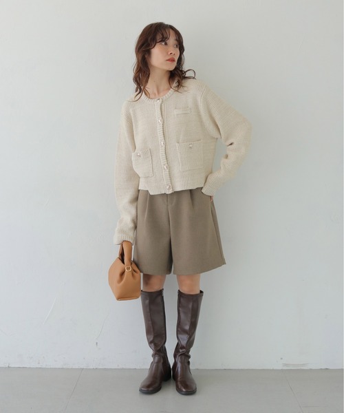 CLEIO（クレイオ）の「【CLEIO】ツイードライク金ボタンカーディガン TWEED-LIKE GOLD BUTTON CARDIGAN/986-14613（Tシャツ/カットソー・レディース・アイボリー/ネイビー/チャコール・FREE）」の15枚目の写真